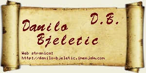 Danilo Bjeletić vizit kartica